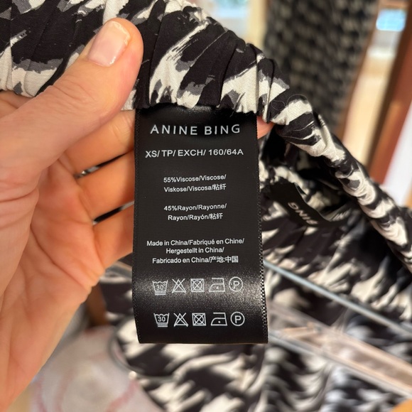 Anine Bing Aiden Mid-rise Wide Leg Trousers Houndstooth - Picture 6 of 7